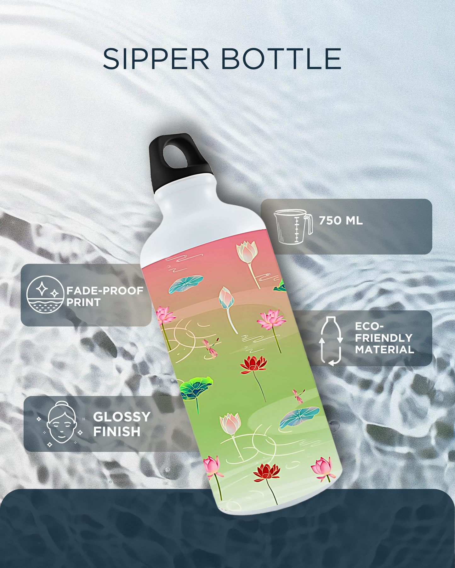 Eden and Seraph Sipper Water Bottle With Clip Cap (750 mL)