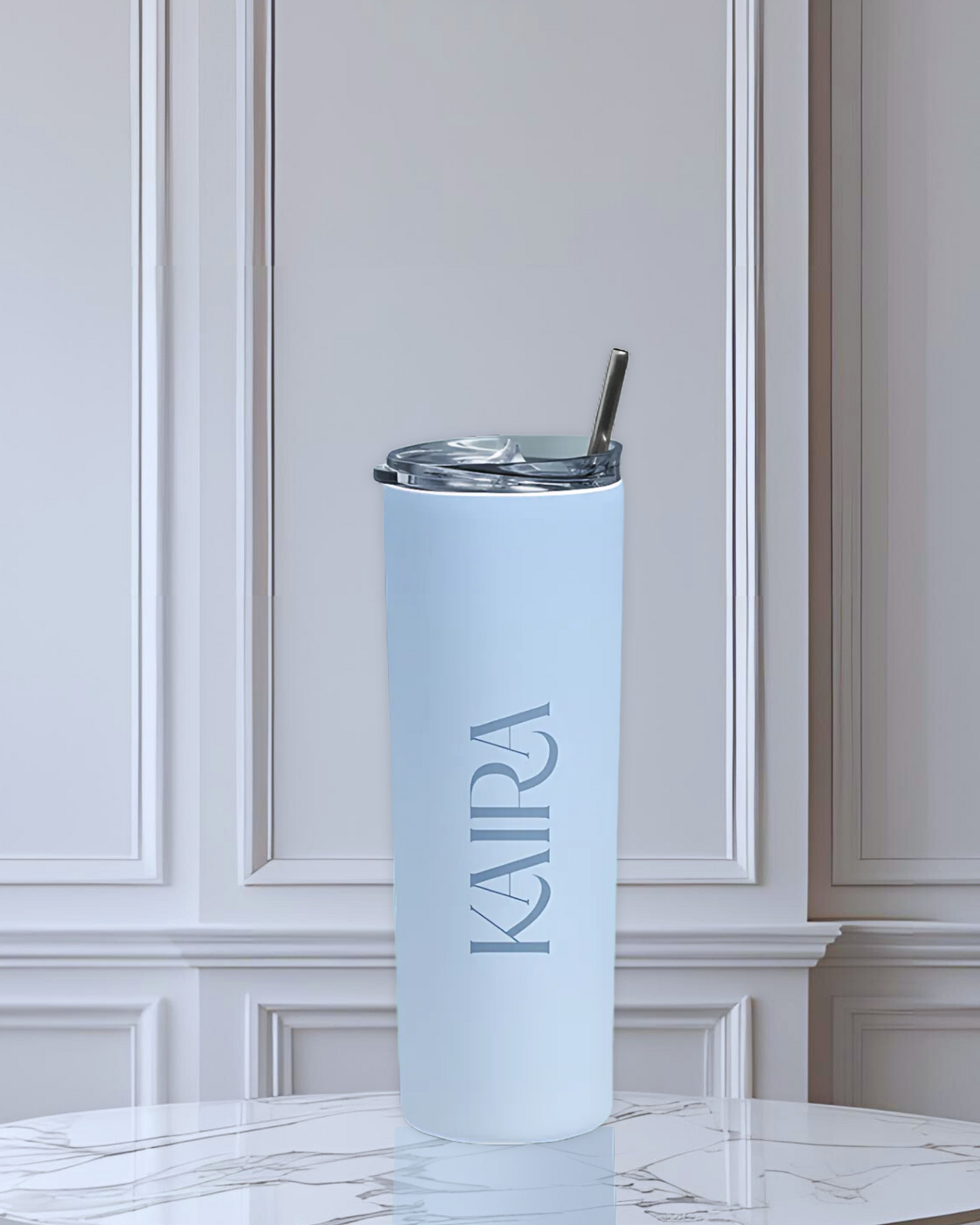Build Your Own Tumbler - Customized Stainless Steel Insulated Drinkware with Splash-Proof Lid and Metal Straw