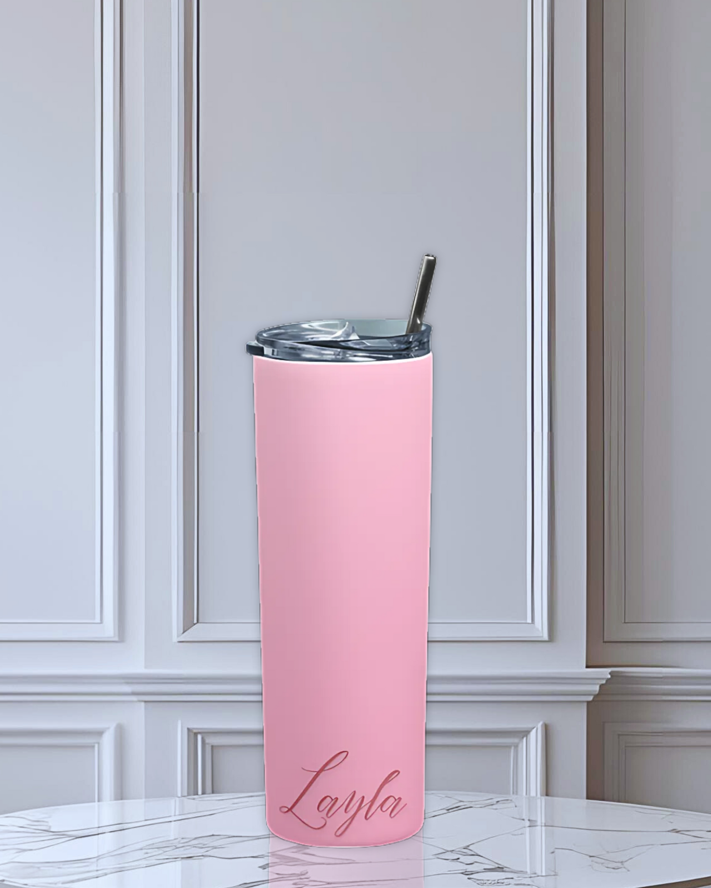 Build Your Own Tumbler - Customized Stainless Steel Insulated Drinkware with Splash-Proof Lid and Metal Straw