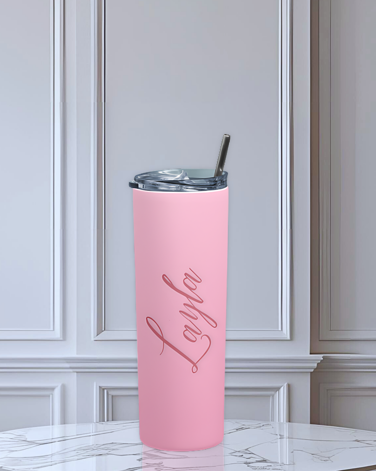 Build Your Own Tumbler - Customized Stainless Steel Insulated Drinkware with Splash-Proof Lid and Metal Straw