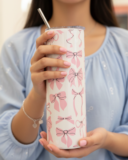 Eden & Seraph Stainless Steel Double Walled Insulated Tumbler with Splash Proof Lid & Metal Straw