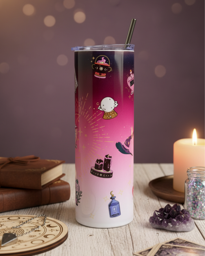 Eden & Seraph Stainless Steel Double Walled Insulated Tumbler with Splash Proof Lid and Metal Straw