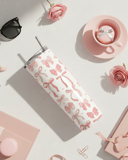 Eden & Seraph Stainless Steel Double Walled Insulated Tumbler with Splash Proof Lid & Metal Straw