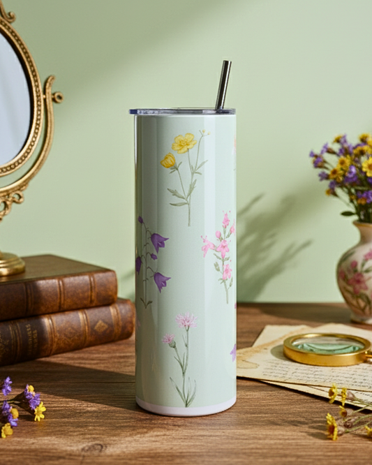 Eden & Seraph Stainless Steel Double Walled Insulated Tumbler with Splash Proof Lid & Metal Straw