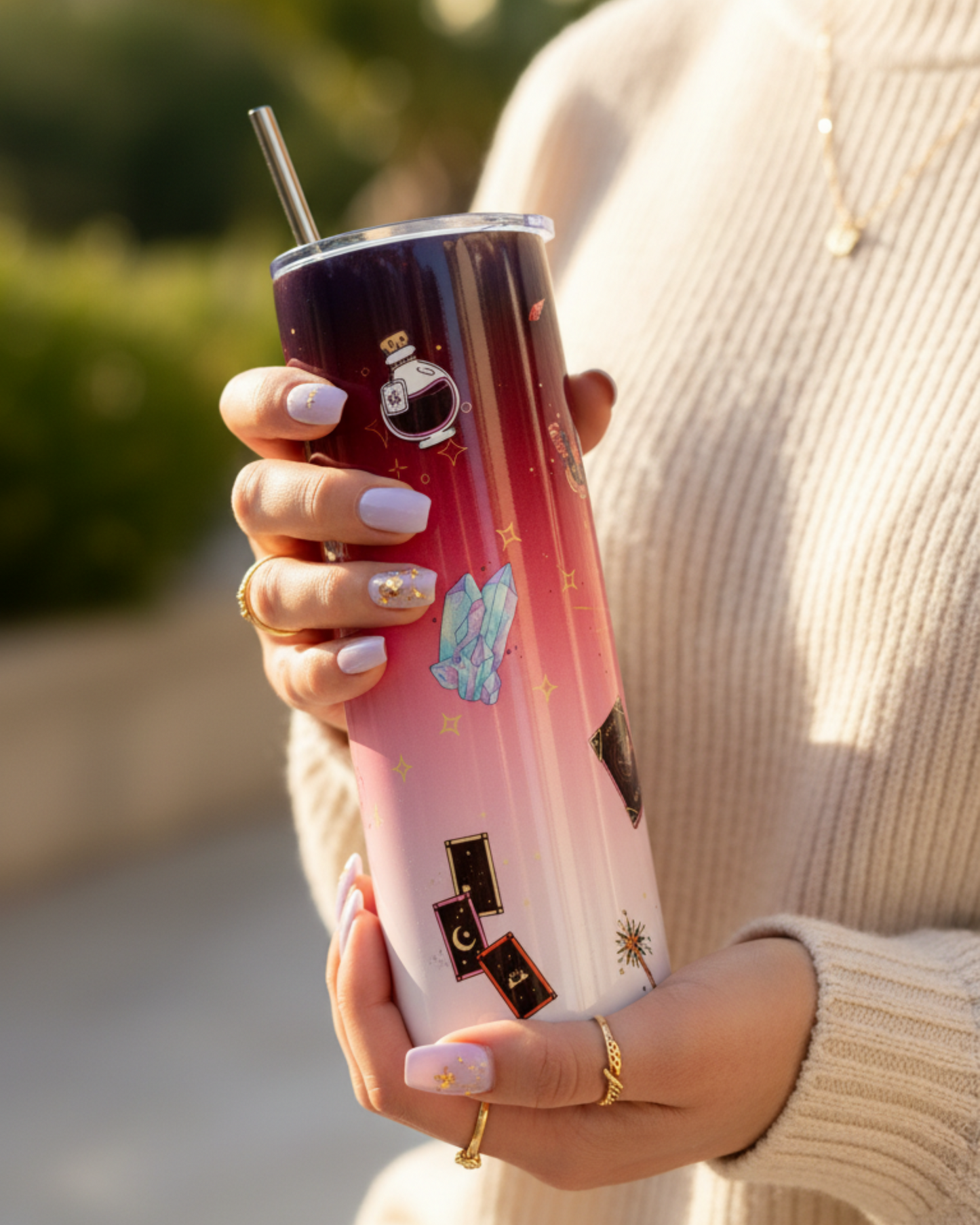 Eden & Seraph Stainless Steel Double Walled Insulated Tumbler with Splash Proof Lid and Metal Straw