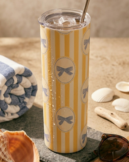 Sunbeam and Satin - Stainless Steel Tumbler with Spill-proof Lid and Metal Straw