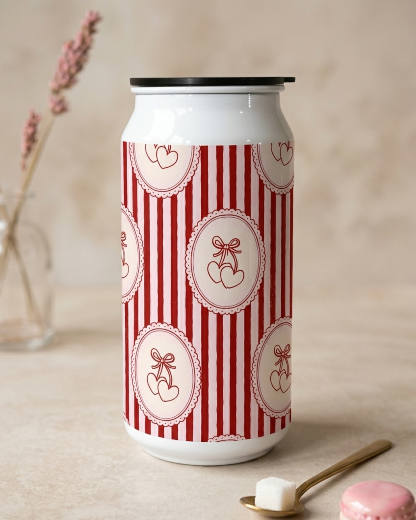 Pretty Hearts Can Style Drinkware with Lid