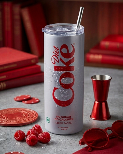 Eden and Seraph Stainless Steel Tumbler with Splash-proof Lid and Metal Stra~Diet Coke