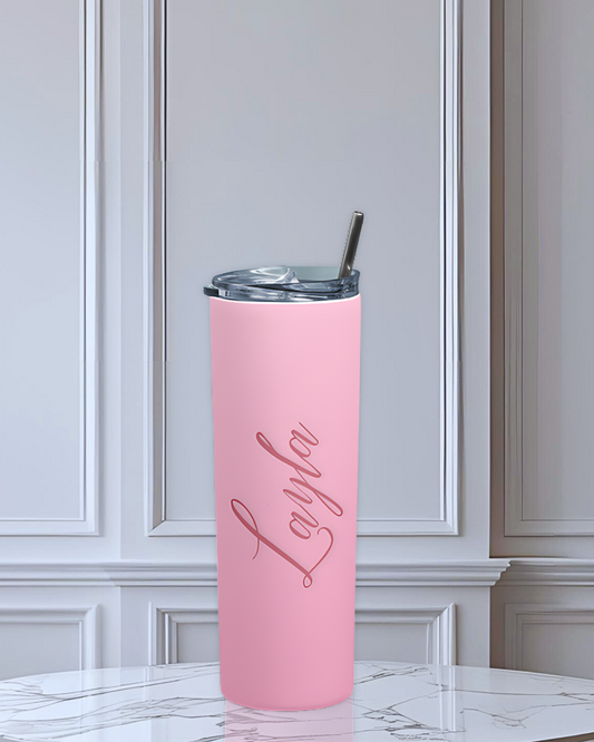 Build Your Own Tumbler - Customized Stainless Steel Insulated Drinkware with Splash-Proof Lid and Metal Straw