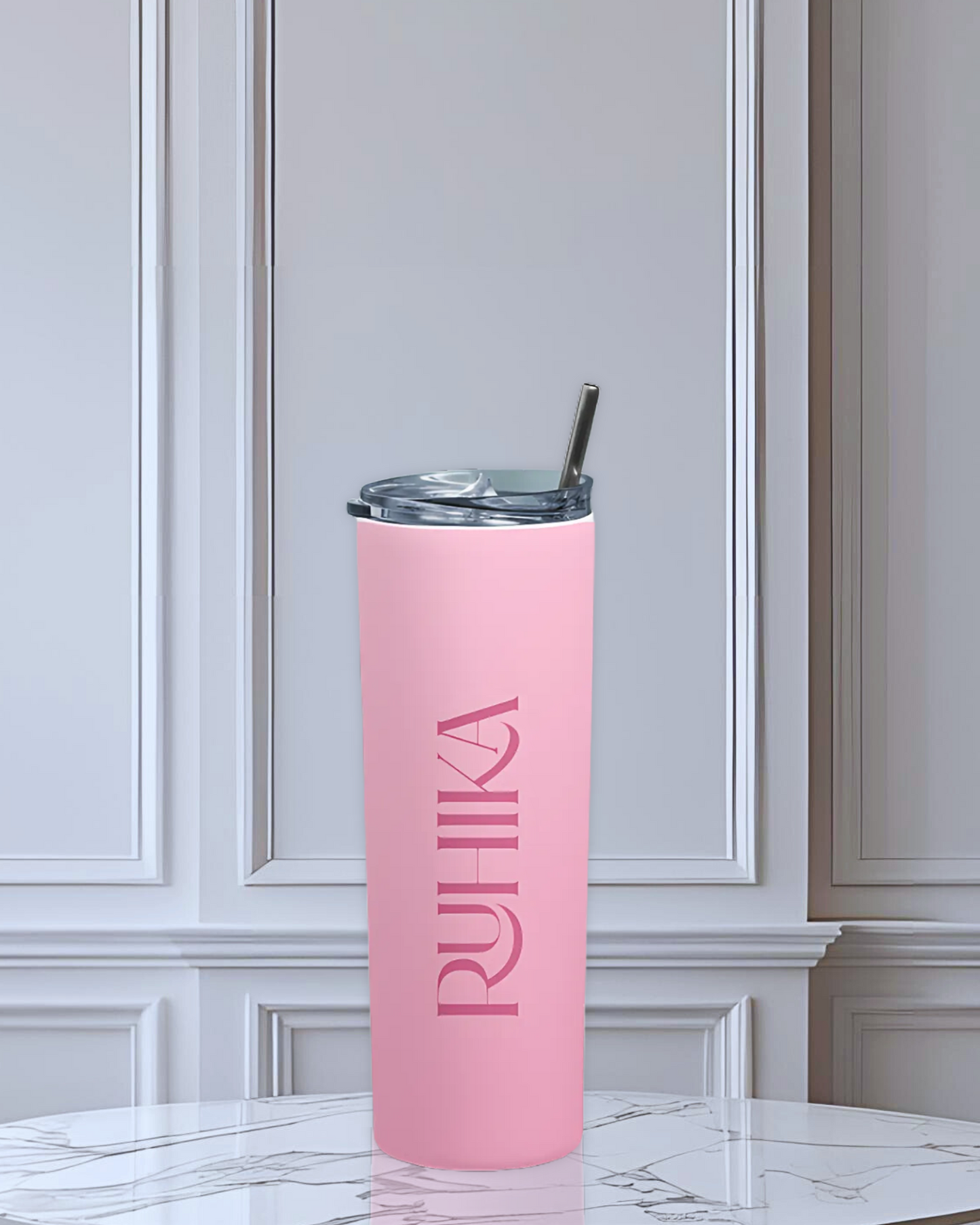 Build Your Own Tumbler - Customized Stainless Steel Insulated Drinkware with Splash-Proof Lid and Metal Straw