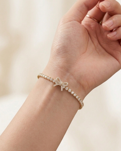 Bow Tennis Bracelet (Adjustable)