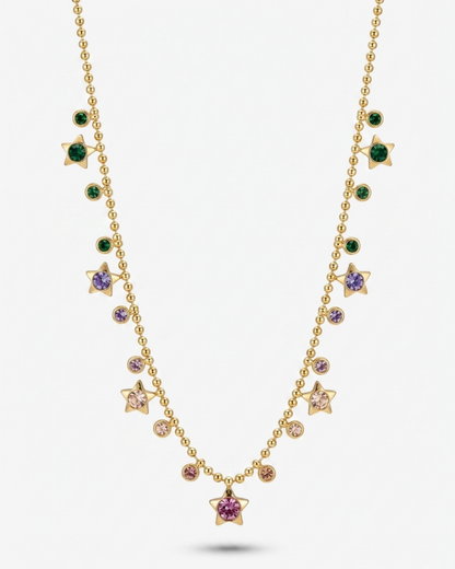Stardust Spectrum Gold Plated Stainless Steel Necklace