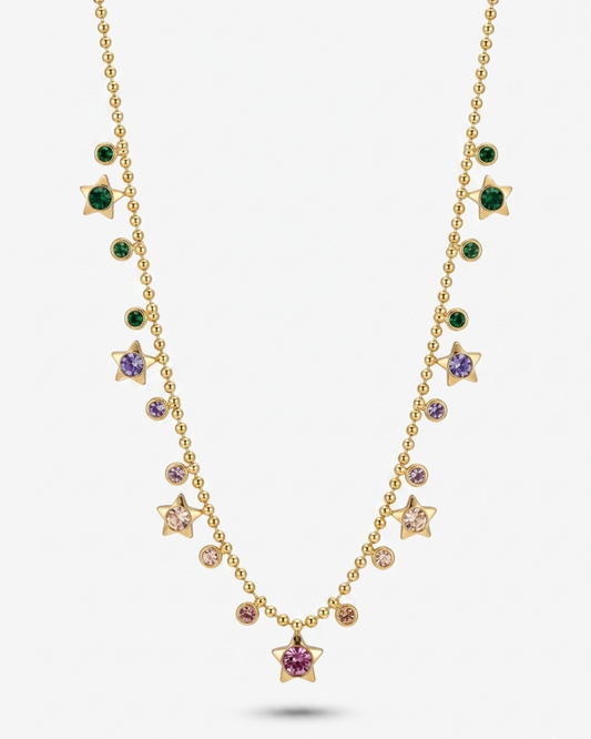 Stardust Spectrum Gold Plated Stainless Steel Necklace