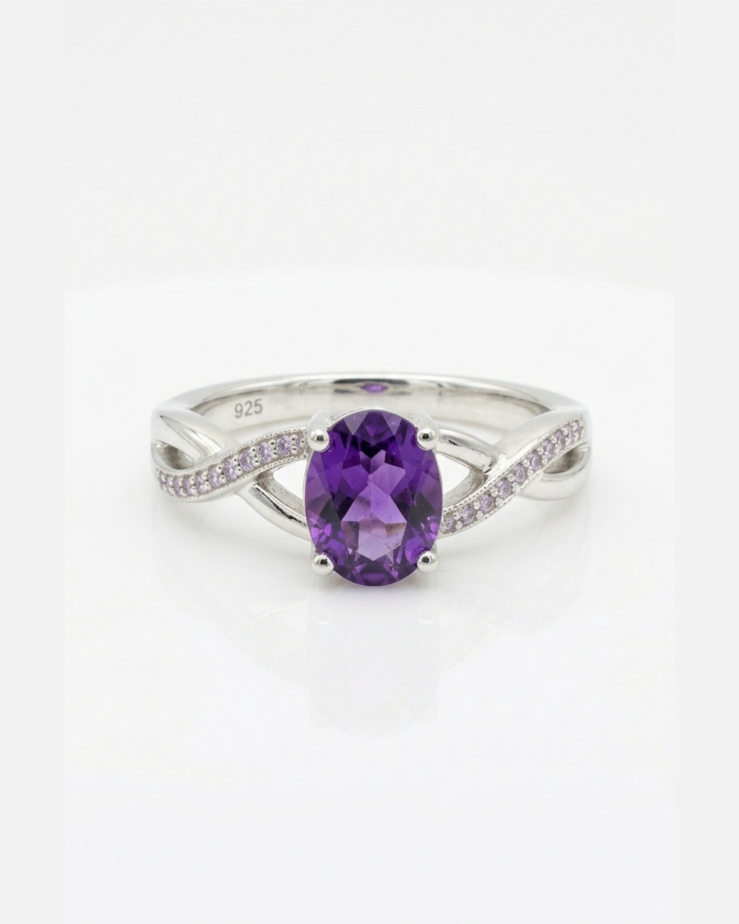 Whimsy- Amethyst and Sterling Silver Adjust Ring