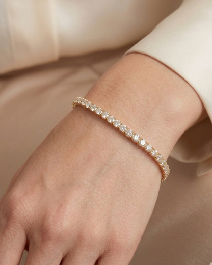 Classic Gold Plated Stainless Steel Adjustable Tennis Bracelet