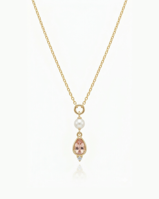 Pearl Drop Gold-plated Stainless Steel Necklace