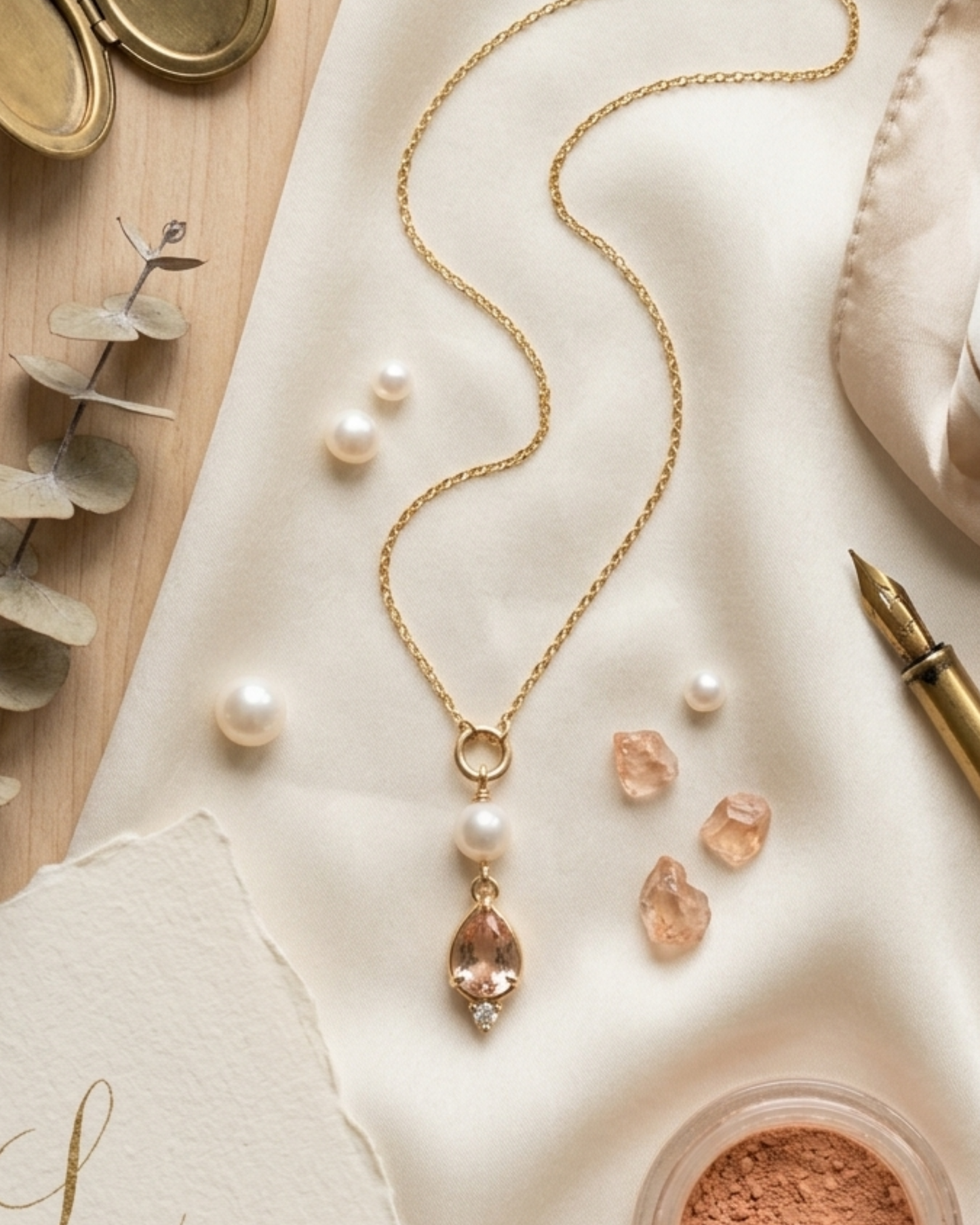 Pearl Drop Gold-plated Stainless Steel Necklace