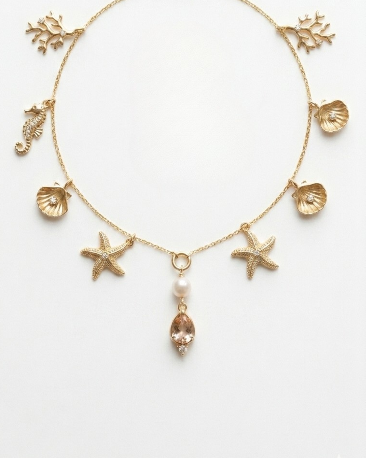 Sea You Soon Gold-Plated Stainless Steel Charm Necklace