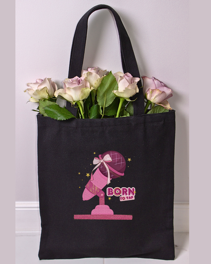 Eden and Seraph Printed Cotton Tote Bag with Zipper- Born to Yap