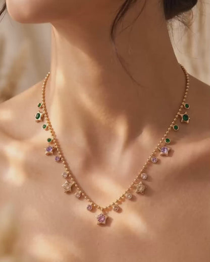 Stardust Spectrum Gold Plated Stainless Steel Necklace